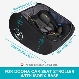 YOREPEK Padded Car Seat Travel Bag for Airplane, Fits for Doona Car Seat Stroller with isofix Base, Infant Car Seat Bags with Lockable Zipper, Foldable Gate Check Stroller Backpack for Baby Travel