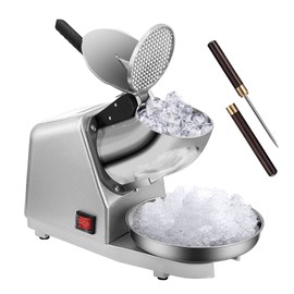 VIVOHOME Electric Ice Crusher Shaver 4 Blades Snow Cone Maker Machine Silver 210lbs/hr with Ice Pick for Home and Commercial Use