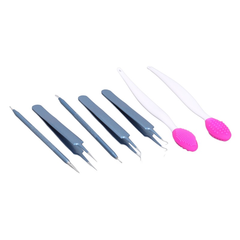 Blackhead Remover Tweezers Kit with Hot Compress Towel Clean Brush