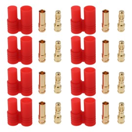 Micro Traders 20 Sets HXT 3.5mm Banana Connectors Gold Bullet Plug with Housing for Lipo Battery ESC Multicopter