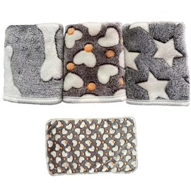 LATRAT Pack of 3 Dog Blanket Cat Blankets Washable and Fluffy Cuddly Blanket Dog Fluffy Cat Blanket Sofa Protector for Dogs Dog Blanket Sofa (3 Patterns)