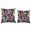 Funky Retro 2D Pattern Design Throw Pillow