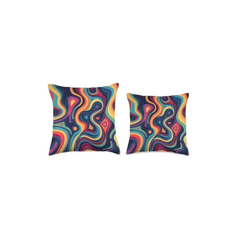 Funky Retro 2D Pattern Design Throw Pillow