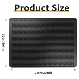 Silicone Stove Mat For Glass Top Stove, Stove Top Cover For Electric Stove, Rubber Mat To Cover Glass Top Stove, Glass Cooktop Protector - Stove Top Covers For Gas Stove (Black)