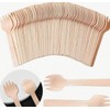 Paquete de 200 CucharaTenedores Desechables de Madera MINI. - Medida: