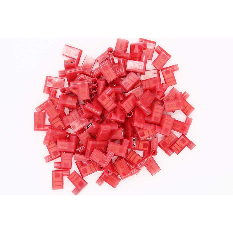 All Trade Direct 20 x Red 6.3mm Flag Terminal Insulated