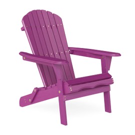 Outdoor Wooden Folding Adirondack Chair with Pre-Assembled BackRest & SeatBoard, Accent Furniture for Patio Backyard Garden Porch Deck Pool Firepit
