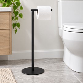 Freestanding Toilet Paper Holder for Bathroom – Modern No-Drill Roll Storage Stand for Easy Everyday Access