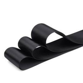 Humphrey's Craft 2 Inch Black Double Faced Satin Ribbon - 25 Yards Variety of Color for Crafts Gift Wrapping DIY Bows Bridal Bouquet Cutting Ceremony Decoration Sewing Christmas Tree Wedding.