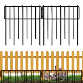 Blingluck Animal Barrier Fence, 12In(H) x 28.00Ft(L) Upgrade 1.26 in gap Decorative Fences No Dig Fence for Rabbit and Dog, Rustproof Metal Wire Garden Fence Border for Garden Patio Landscaping,26 PCS