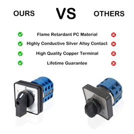 VictorsHome Changeover Switch LW28-20 3 Positions 12 Terminals Universal Rotary Cam Selector Latching Switches 550V 20A