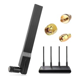 Maswell 5G 4G LTE Antenna SMA-Male Indoor, 600-6000MHz 2dBi Not for Speed Competition (With TS9 & RP-SMA)