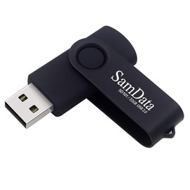 SamData USB Flash Drive 32GB 5 Pack USB 2.0 Thumb Drive Swivel Memory Stick Data Storage Jump Drive Zip Drive Drive with Led Indicator (Black, 32GB-5Pack)