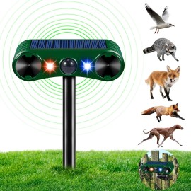 Unbranded 2024 Newest Ultrasonic Animal Repellent-PIR Sensor & Red/Blue Flashing Light