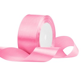 Pink Satin Ribbon 40 mm x 22 Metres Fabric Ribbons for Gift Wrapping, Bouquets, Crafts and Wedding Decoration