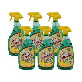 Sparkle Glass Cleaner Spray, New Green Formula, V.O.C Free, Leaves No Streaks, 33.8 FL OZ Spray Bottle (Pack of 6)