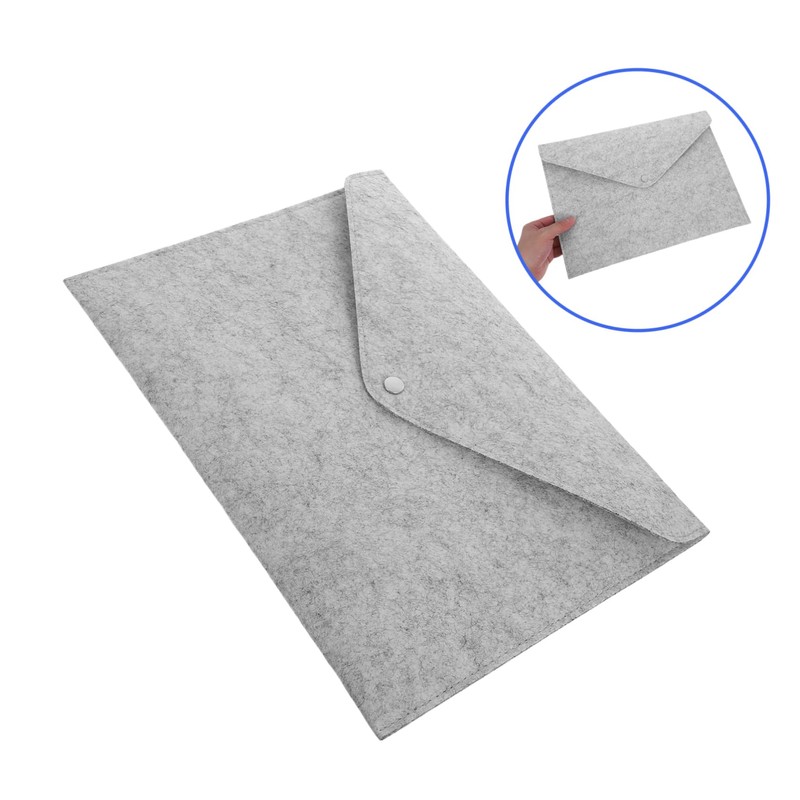 Ciieeo Felt Document Carrier Bag Button Closure Lightweight File Folder