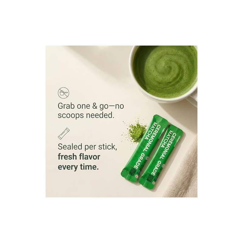 ViridWorks Organic Matcha Single Serve Sticks - 30 Pack