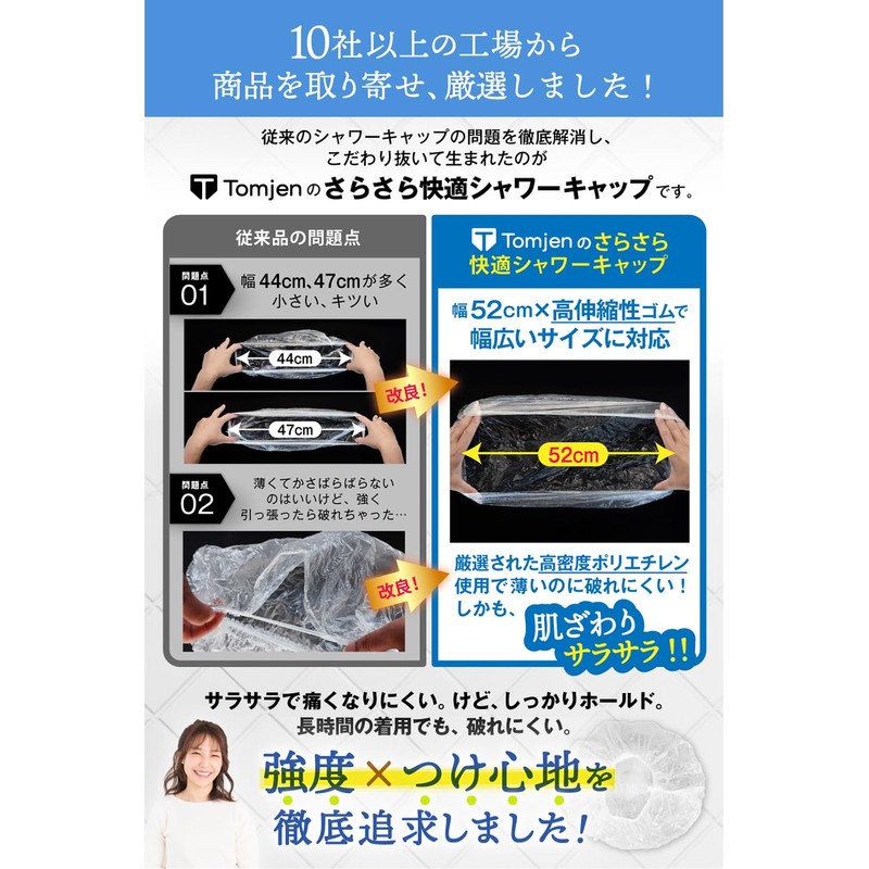 Tomjen Shower Cap, Disposable Hair Cap (Overseen by Active Beauty