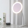 6.5" Clip On Gooseneck Makeup Vanity Mirror with Light, Gooseneck