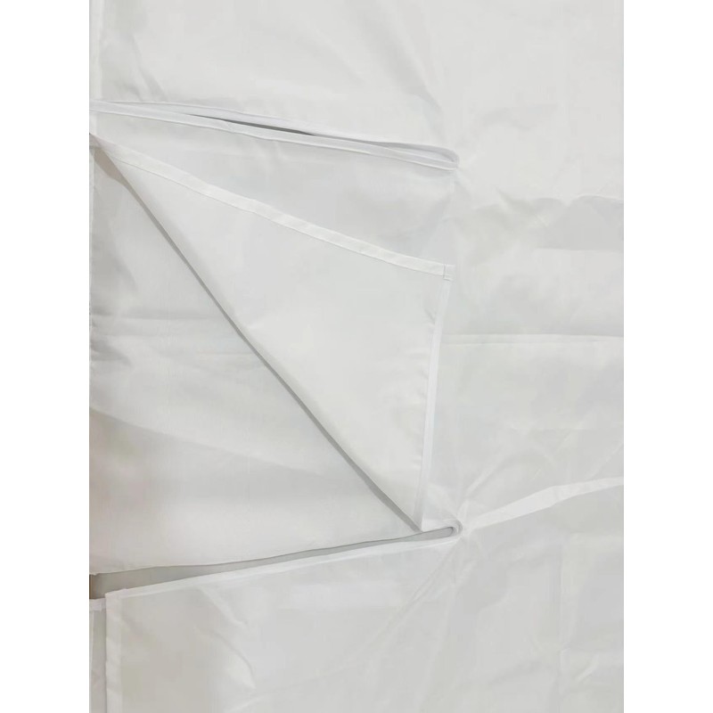 White Split Shower Curtain for Bath Transfer Benches, Polyester Fabric