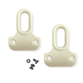 TENDAGGIMANIA Ganci per Tende da Sole Esterno 1 COPPIA - Completi di viti di fissaggio - Colore AVORIO - Accessori occhielli per tende da sole Tempotest in PVC - ADATTABILI A Qualsiasi Profilo