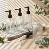 4 Pack Glass Soap Dispenser 14 oz, Refillable Clear Pump
