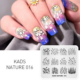 KADS Nail Stamping Plate Dandelion Grass Nature Template Image Design Plates for Nail Art Decoration and DIY Nail Art(NA016)