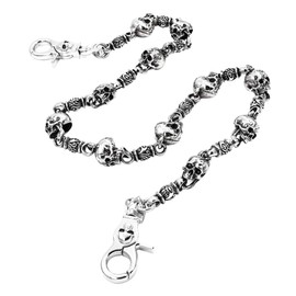 UNIQSUM Heavy Skull Wallet Chain Ethnic Biker Punk Key Jean Chain SJ34S (Silver)