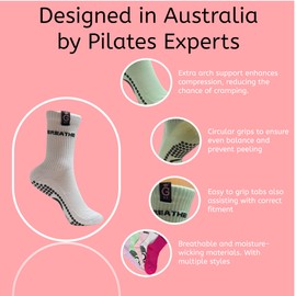 Pilates Grip Socks Yoga Socks with Grips for Women, Non-Slip Athletic Socks for Ballet, Dance, Workout.