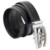 QHA Mens Automatic Leather S Belt Buckle Ratchet Waist EB26-Black-40-46"