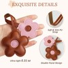 Fmeida Floral PU Leather Keychain for Women Girls Cute Flower