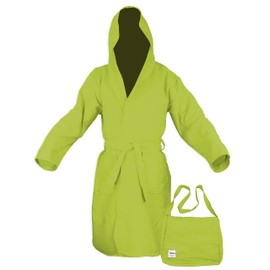 tex family Poddy Microfibre Technical Bathrobe, lime green