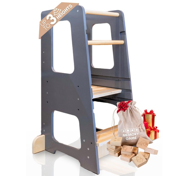 KYWAI Toddler Kitchen Stool Helper – Adjustable Standing Tower with