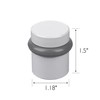 Modern Cylindrical Door Stop – White Floor Rubber Bumper, 2-Pack