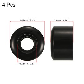 PATIKIL 55mm Skateboard Wheel, 4 Pack Street Wheels for Skateboards Cruiser Wheel Replacement 80A, Black