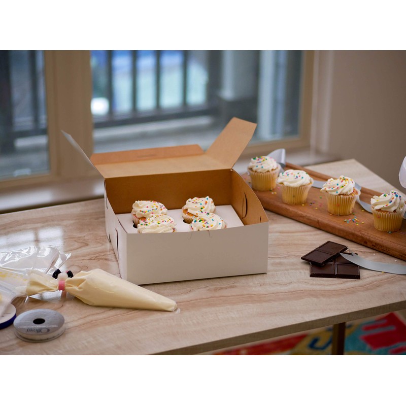 SCT White One-Piece Non-Window Bakery Boxes, 9 x 9 x