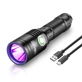 Home Safety 1602 395nm UV Flashlight Blacklight Portable Black Light for for Pet Urine Finding & Mineral, Antique Detection, Scorpion Search, etc (1602_UV395nm)