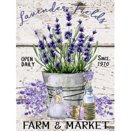 YEEIFFD 5D Diamond Painting Lavender Fields Diamond Art Kits for Adults Paint by Number for Home Recreation and Wall Decoration 12x16inch