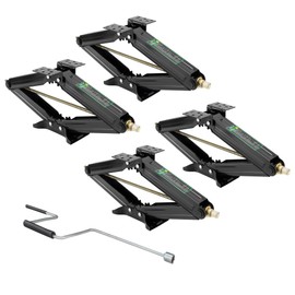 ToughGrade 5000lb 24" RV Scissor Jack For Camper Trailer, 4 Pack w/ Handle