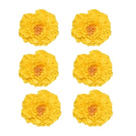 Koolgil Women's Bohemia Peony Flowers Hairpin Hair Clip Flower Brooch for Travel Party Festivals Set of 6 (Yellow)