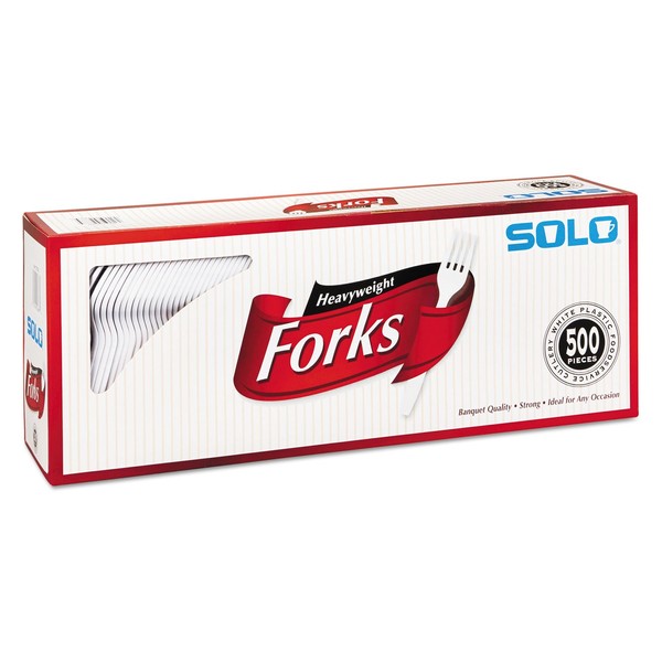 Solo White Heavyweight Forks - 500 ct