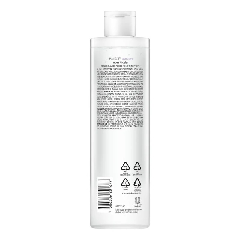 Agua Micelar Pond´s Piel Sensible Hipoalergénica 300ml