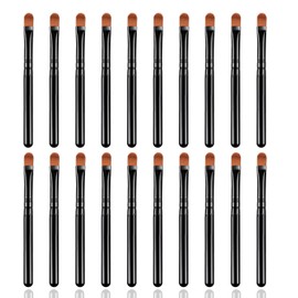 WOKOTO 20 PCS UV Gel Nail Art Brushes Set Black Acrylic Nail Brushes For Women's Acrylic Nails Round Tip Short Shaft Nail Brushes For Nail Art Design Painting Brush Cleaning Pens Glittering Applicator