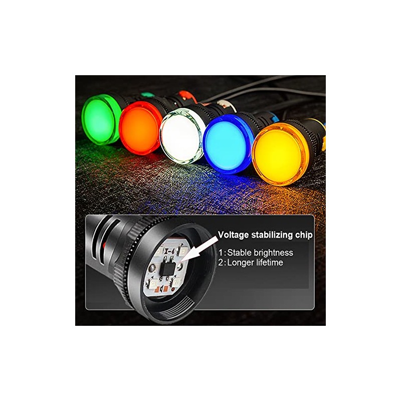 Gebildet Gebildet 12pcs 22mm LED Power Indicator, LED Pilot Signal
