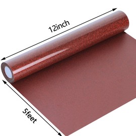 Glitter HTV Vinyl - guangyintong Glitter HTV Heat Transfer Vinyl Rolls, 12" x 5ft - Red Glitter Iron on Vinyl, Easy to Cut &Weed