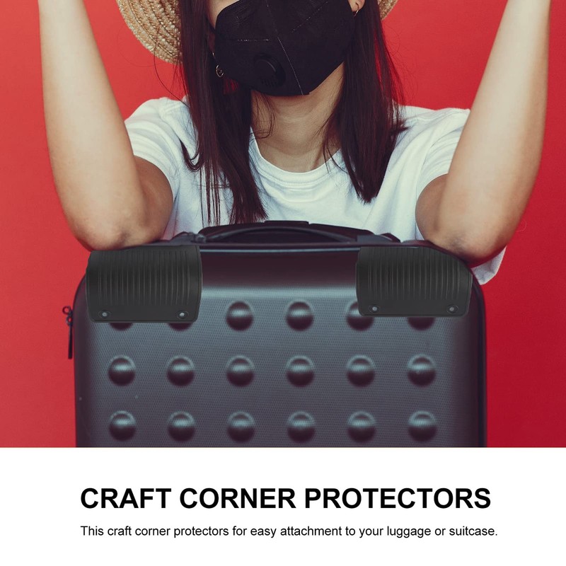 SHERCHPRY 6-Pack Black Luggage Corner Protectors, Durable Plastic Suitcase Edge