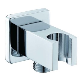 Concealed Square Shower Outlet Elbow with Handheld Shower Bracket Holder Chrome