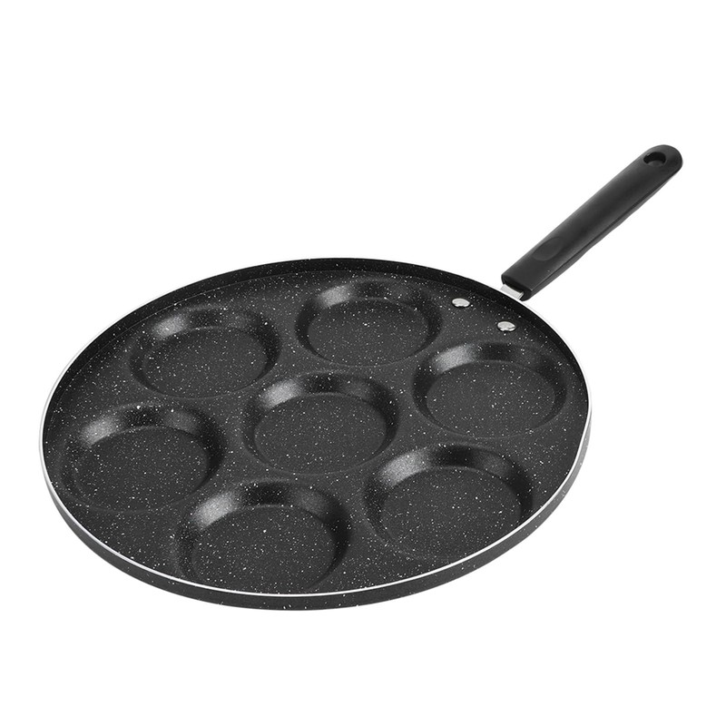 Hyuduo Aebleskiver Pan with 7 Holes, Non Stick Fried Eggs