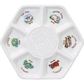 Hexagon Shaped Porcelain Passover Seder Plate